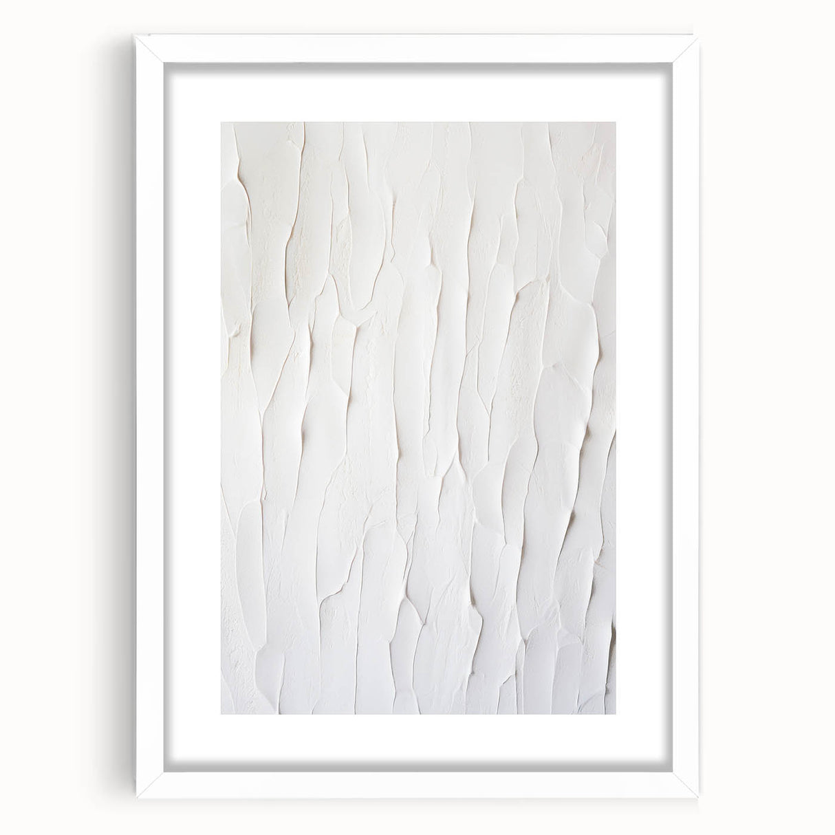 Framed abstract modern wall art design showcasing vibrant colors and geometric shapes in a sleek white mat, perfect for contemporary decor.