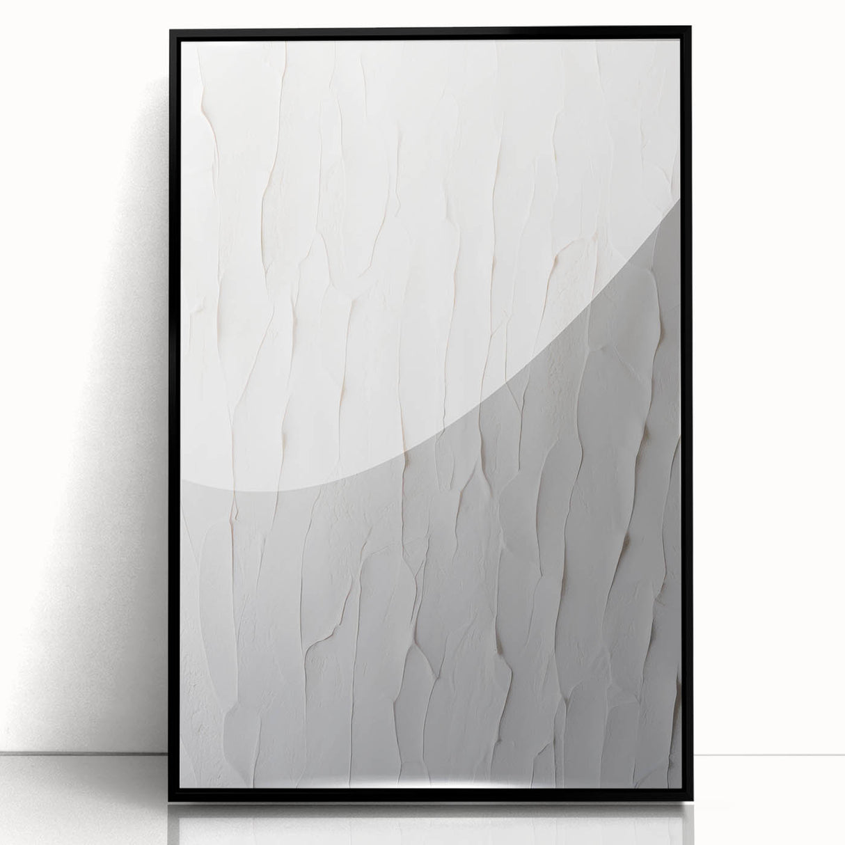 Framed abstract modern wall art collection featuring vibrant colors and geometric patterns, elegantly displayed in a sleek black frame.