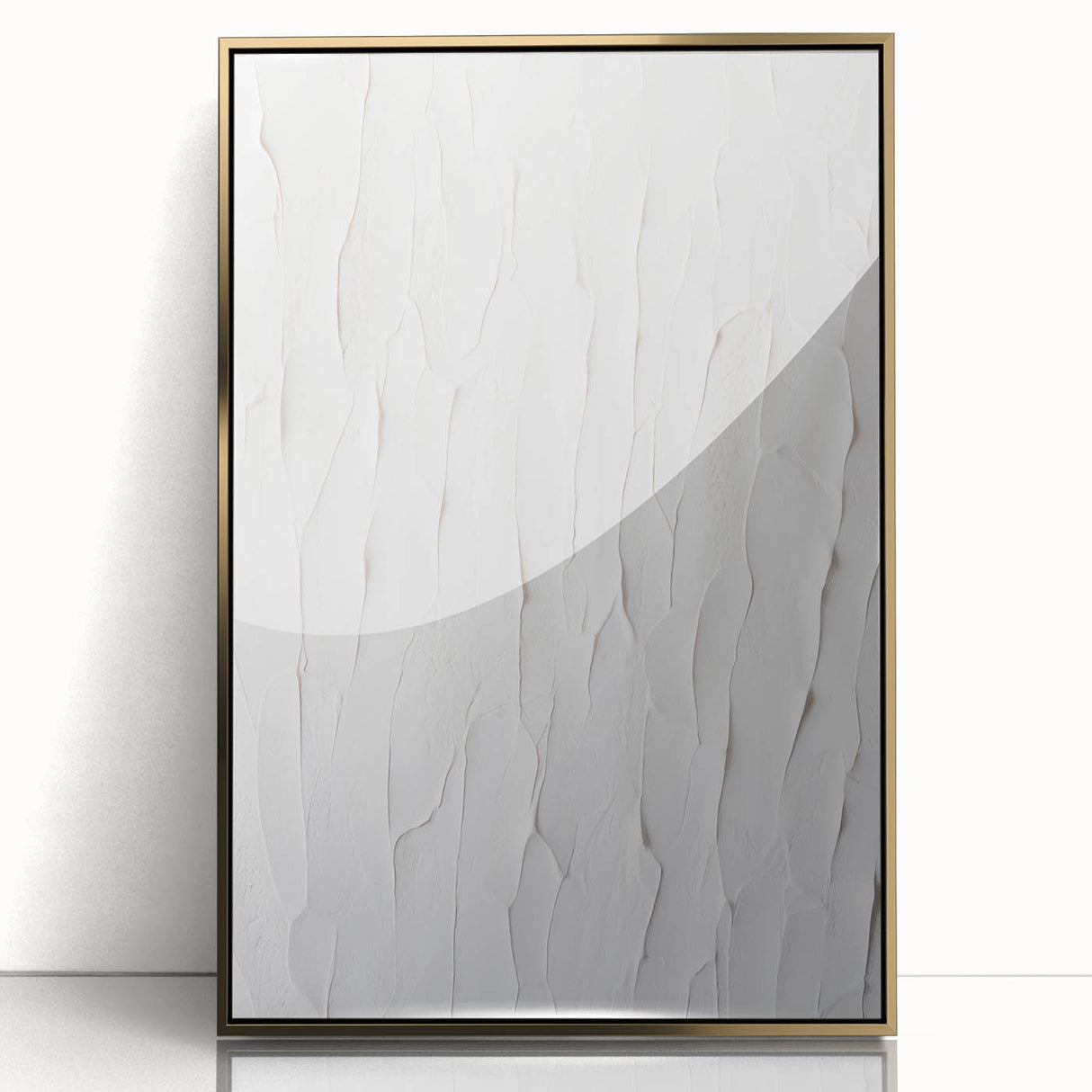 Framed abstract modern wall art featuring a gold-acrylic design, showcasing vibrant colors and sleek lines, perfect for contemporary decor.