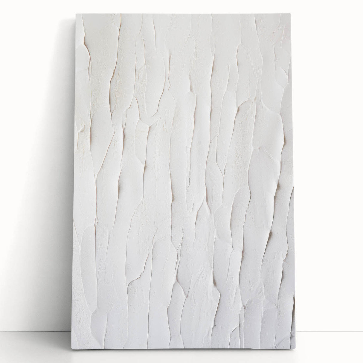 Abstract modern wall art collection showcasing colorful geometric shapes on stretched canvas, perfect for contemporary home decor.