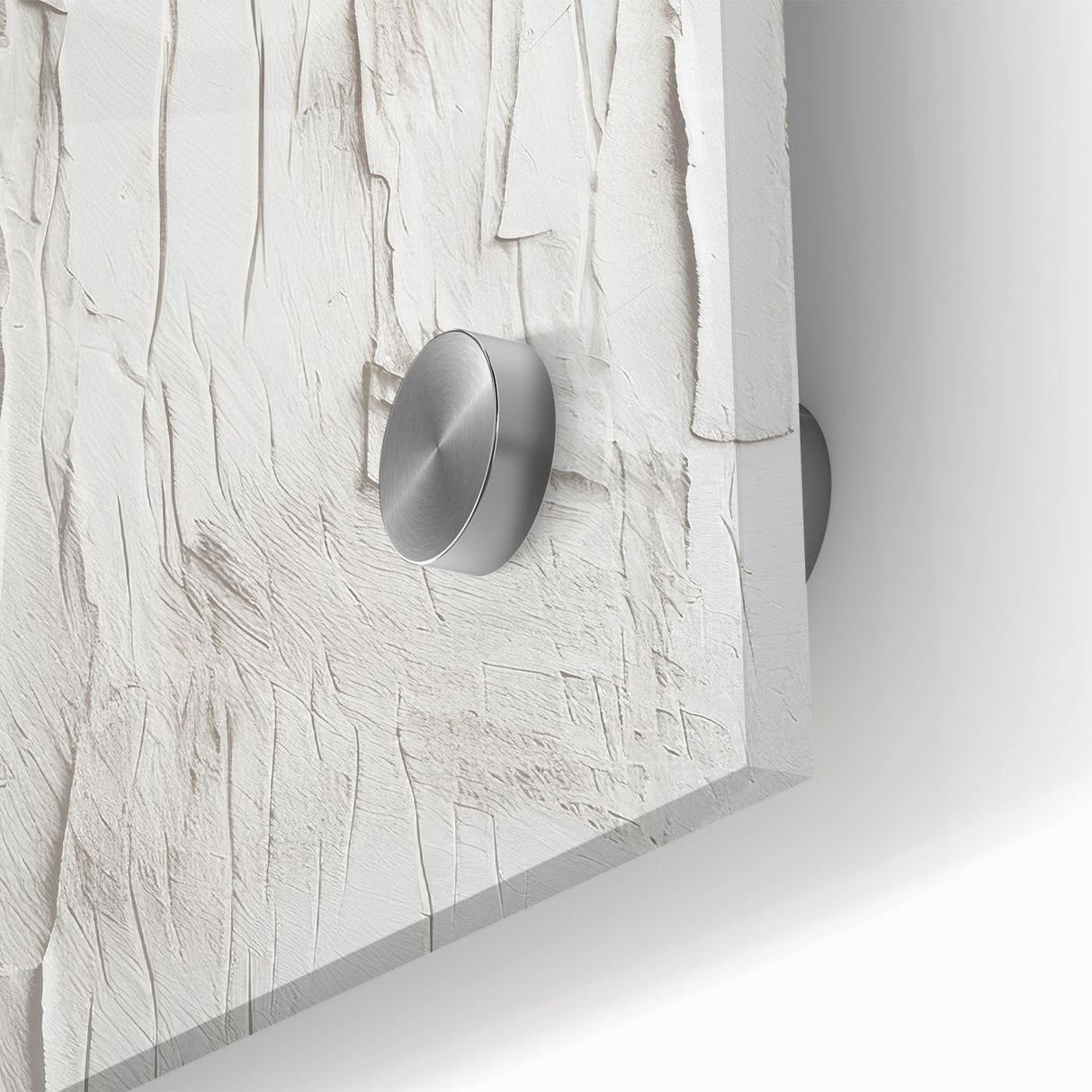 Close-up view of an abstract modern wall art piece showcasing vibrant colors and intricate patterns, designed with acrylic glass for a contemporary aesthetic. Ideal for adding a stylish touch to any interior space.