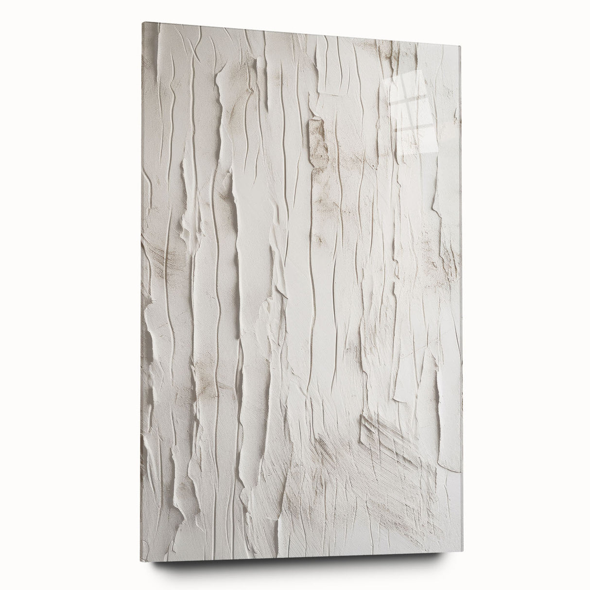 Abstract modern wall art collection displayed in acrylic glass, showcasing vibrant colors and unique geometric patterns, perfect for contemporary home decor.