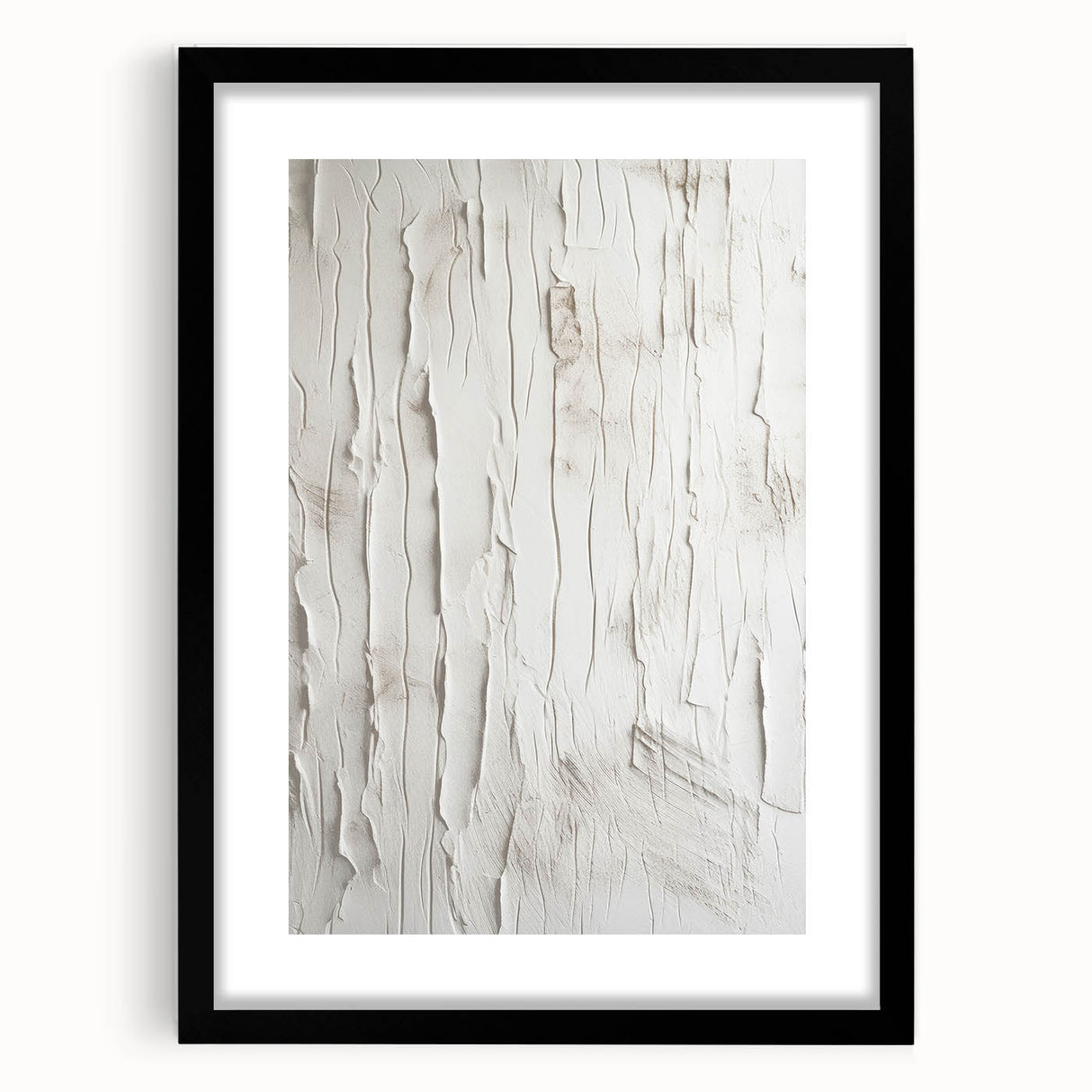 Abstract modern wall art design featuring a sleek black frame and mat, showcasing vibrant colors and geometric patterns, perfect for contemporary home decor.