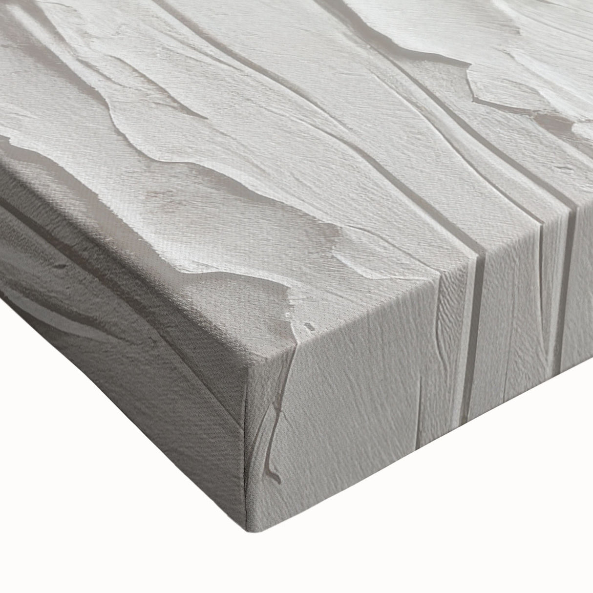 Close-up of an abstract modern design stretched canvas wall art featuring vibrant colors and dynamic shapes, perfect for contemporary home decor.