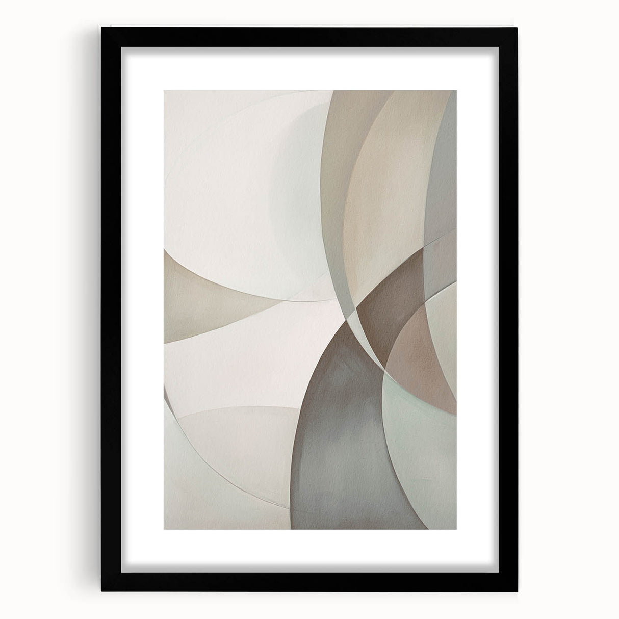 Abstract modern wall art collection framed with a black mat, showcasing a striking design that enhances contemporary decor. Ideal for living spaces or offices.