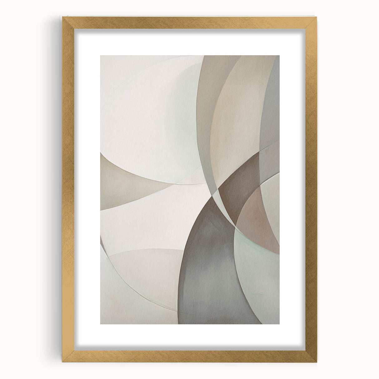 Abstract modern wall art featuring a gold-framed design, highlighting vibrant colors and geometric patterns, ideal for contemporary home decor. Perfect for adding a stylish touch to any room.