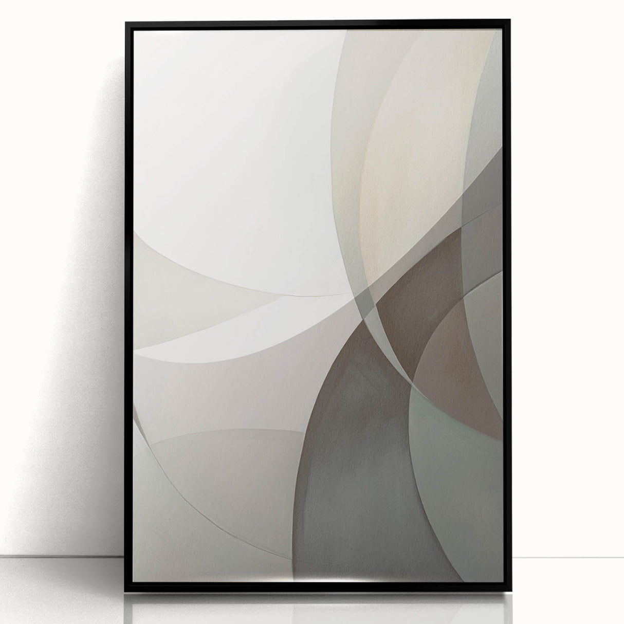 Framed abstract modern wall art featuring a striking black design, perfect for contemporary decor. Ideal for adding a chic touch to living spaces or offices.