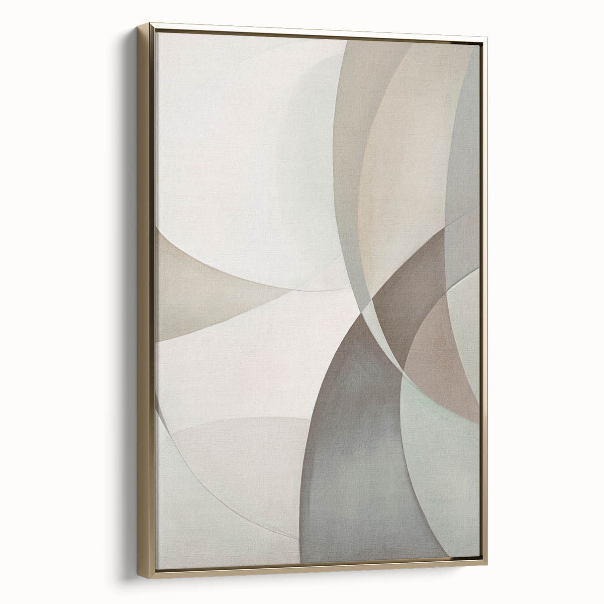 Framed canvas artwork showcasing an abstract modern design with gold accents, set against a sleek black frame, ideal for contemporary home decor.