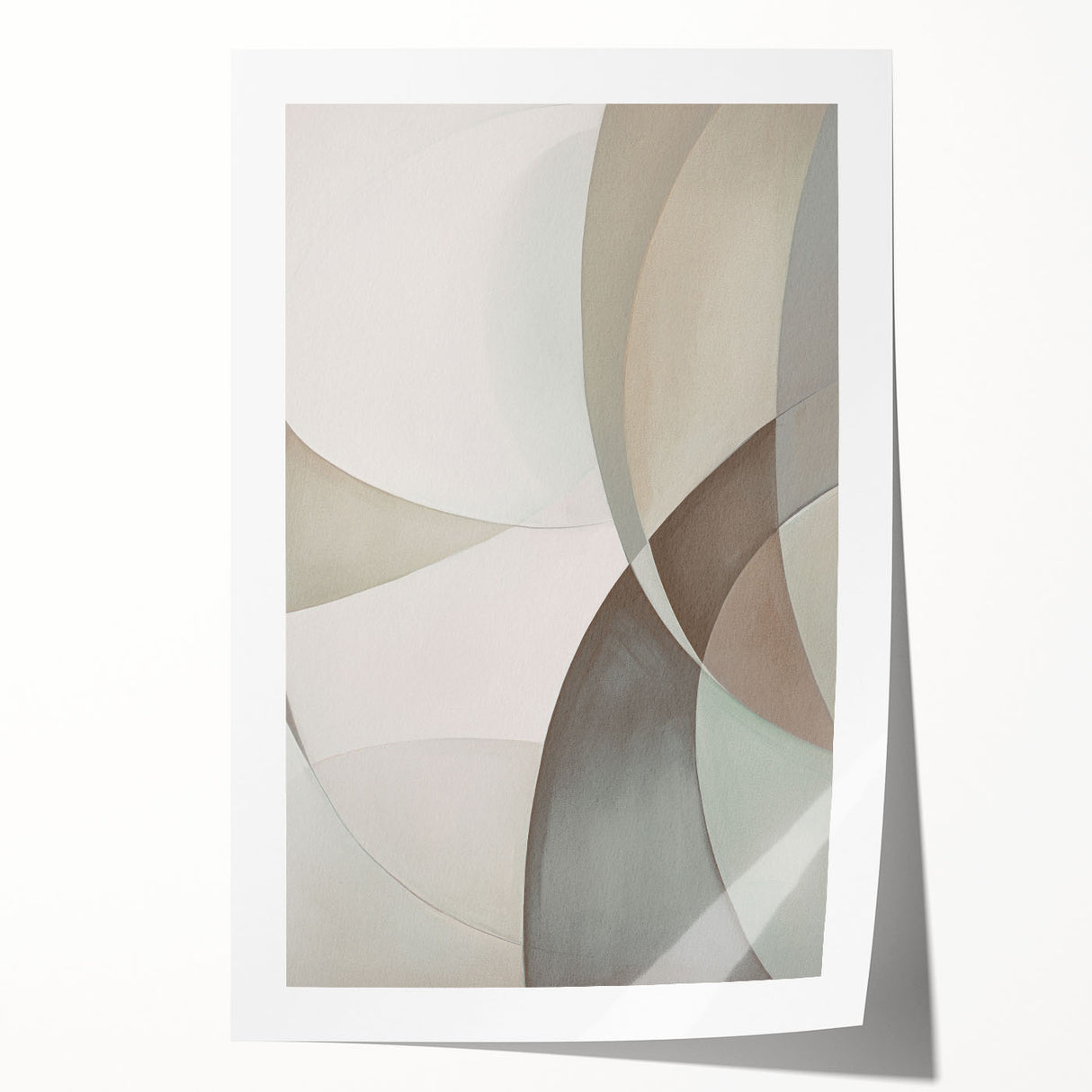 Abstract modern wall art print showcasing vibrant colors and geometric shapes, rolled and ready for display. Perfect for contemporary decor enthusiasts.