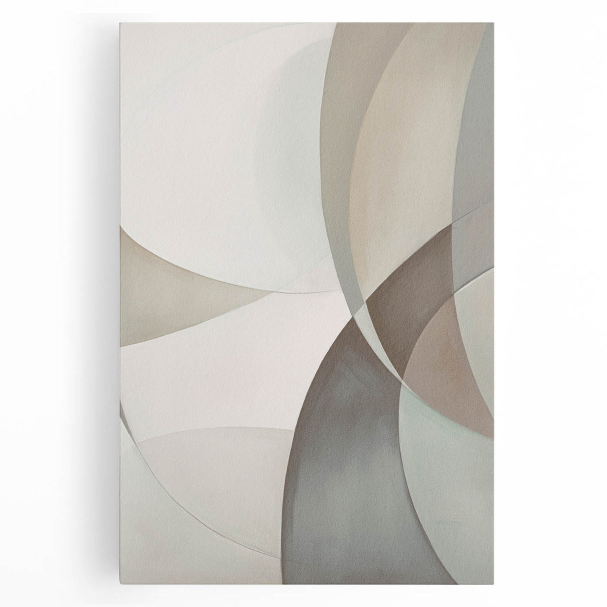 Abstract modern wall art featuring vibrant geometric patterns in shades of blue, yellow, and red on a stretched canvas, ideal for contemporary home decor.