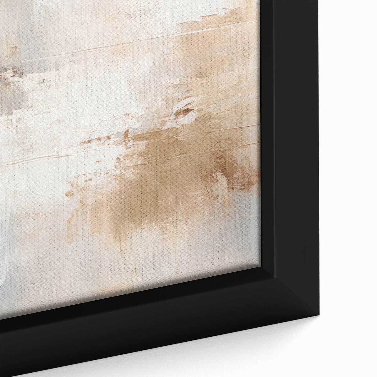 Close-up of a framed abstract modern wall art piece featuring bold geometric shapes in vibrant colors, showcasing a contemporary design suitable for home decor. The artwork is elegantly displayed, emphasizing its artistic details and texture.