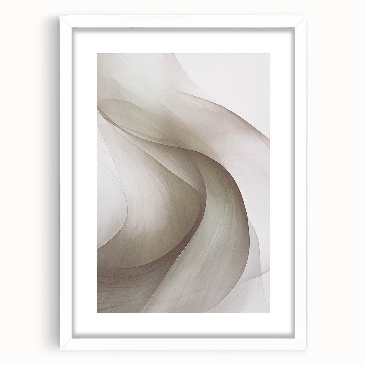 Abstract modern wall art featuring a geometric design in vibrant colors, framed with a white mat, showcasing a contemporary aesthetic perfect for home decor.