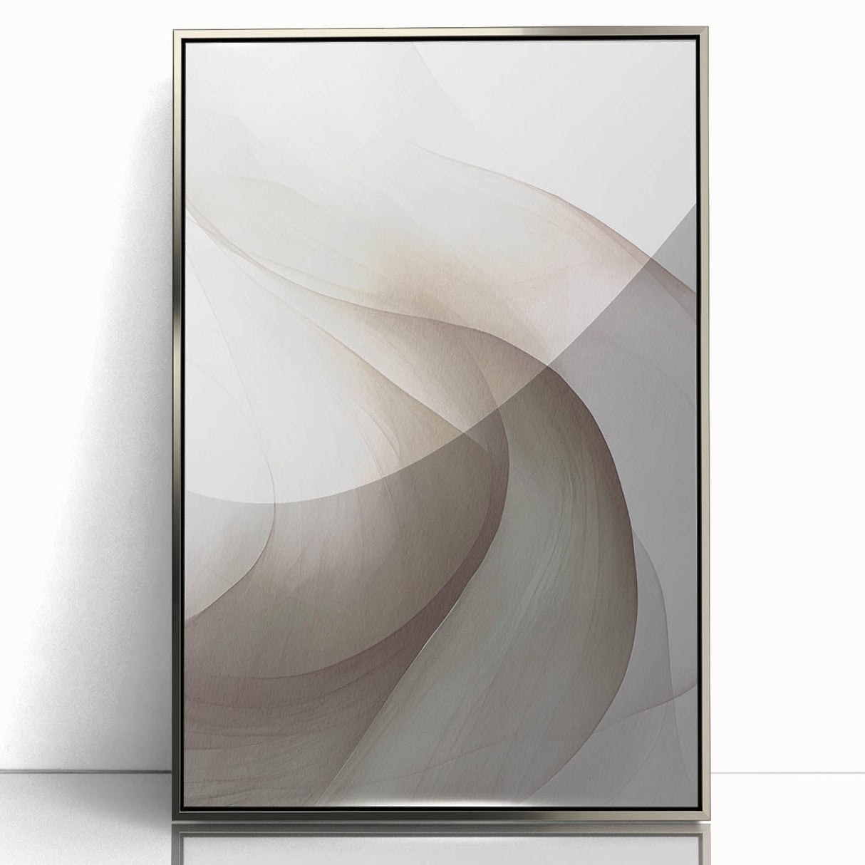 Framed modern abstract wall art with a sleek silver frame, showcasing vibrant geometric designs and textures that enhance contemporary decor. Perfect for adding a stylish touch to living spaces.