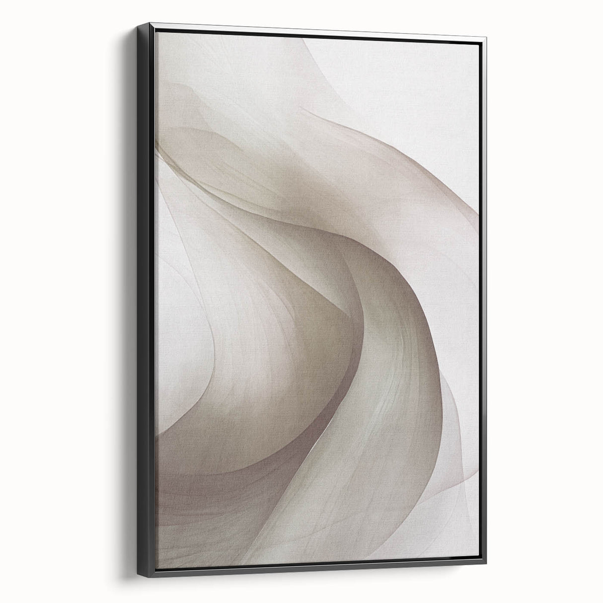 Framed black abstract modern wall art showcasing dynamic geometric shapes and vibrant colors, perfect for enhancing contemporary home decor. The side view highlights the quality craftsmanship and sleek design, ideal for living spaces or offices.