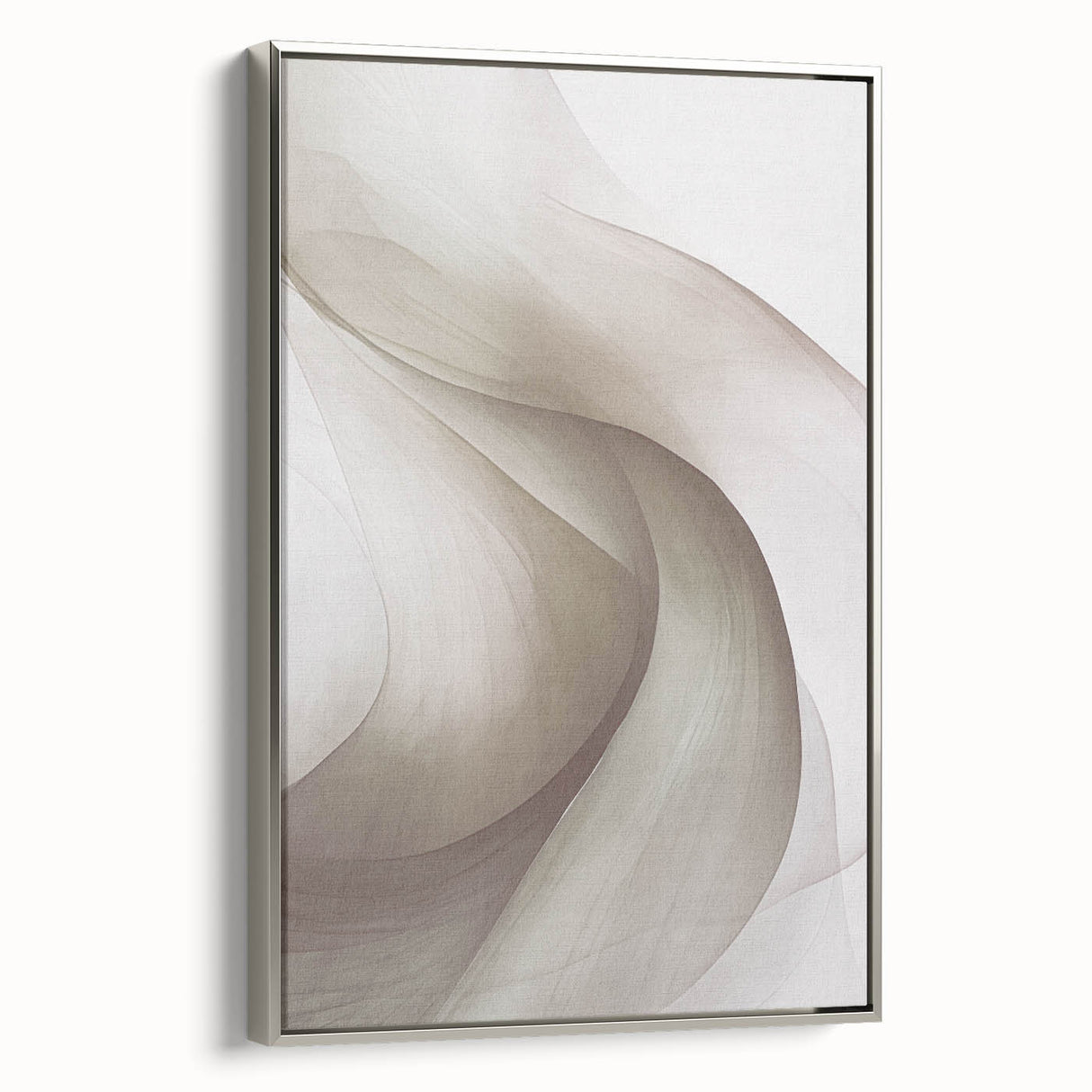 Framed abstract modern wall art in a sleek silver frame, showcasing vibrant colors and geometric shapes, perfect for contemporary home decor. Ideal for adding a stylish touch to living spaces.
