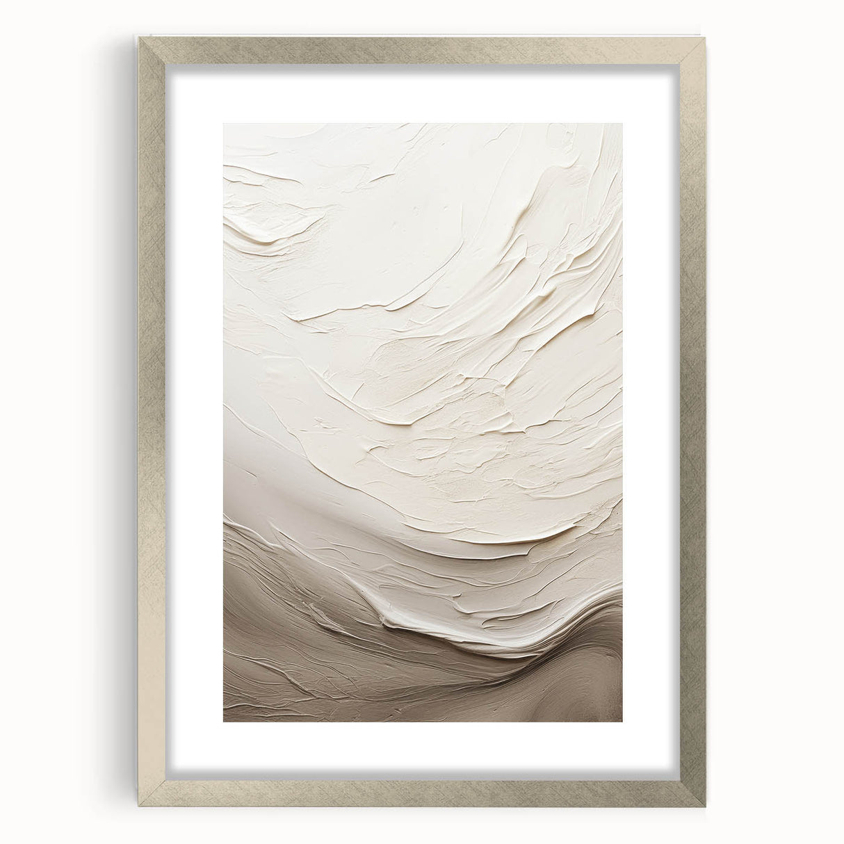 Abstract modern wall art collection framed in silver, showcasing a contemporary design with a mat finish, ideal for enhancing home decor and interior aesthetics.