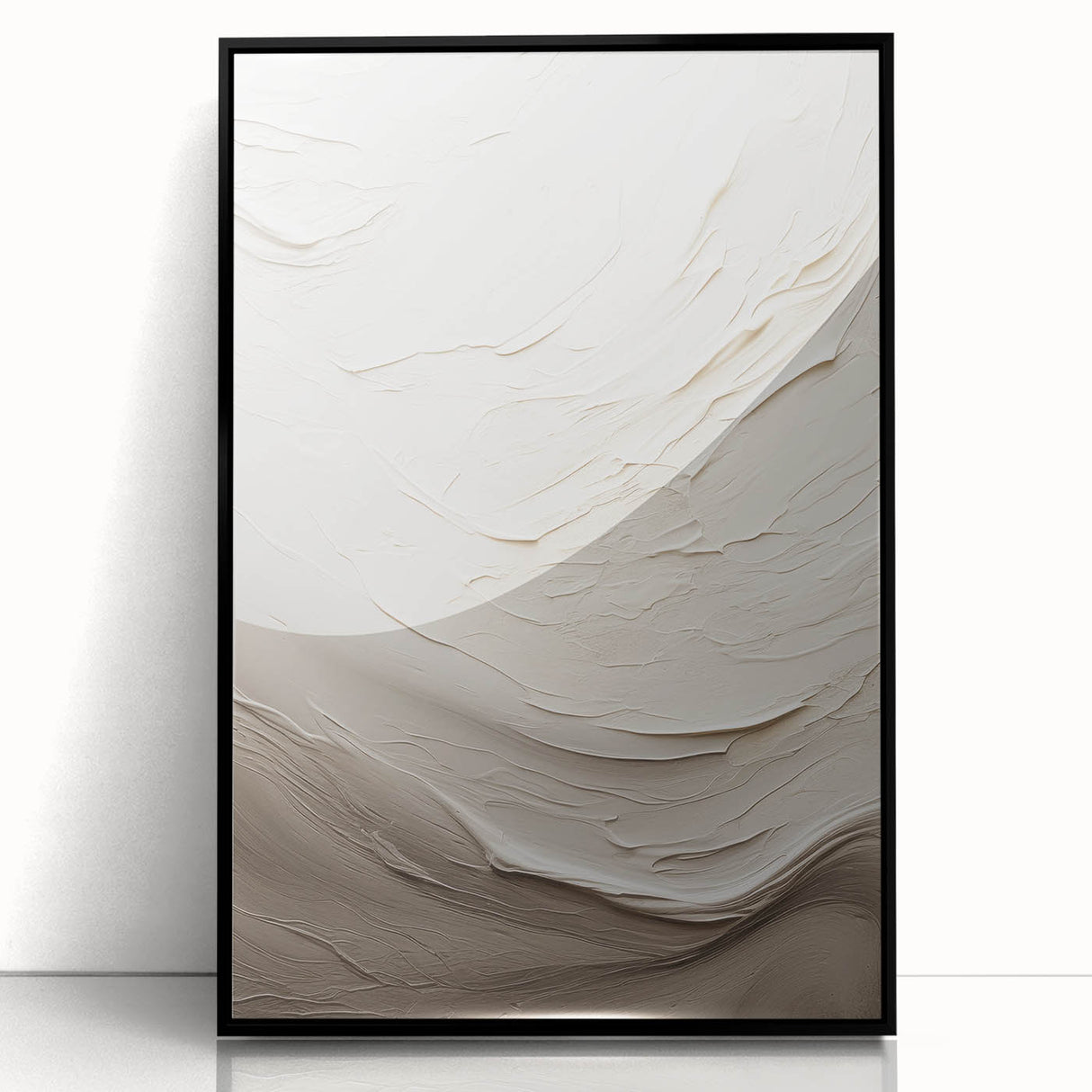 Framed acrylic wall art showcasing an abstract modern design with vibrant colors and geometric shapes, perfect for contemporary home decor.