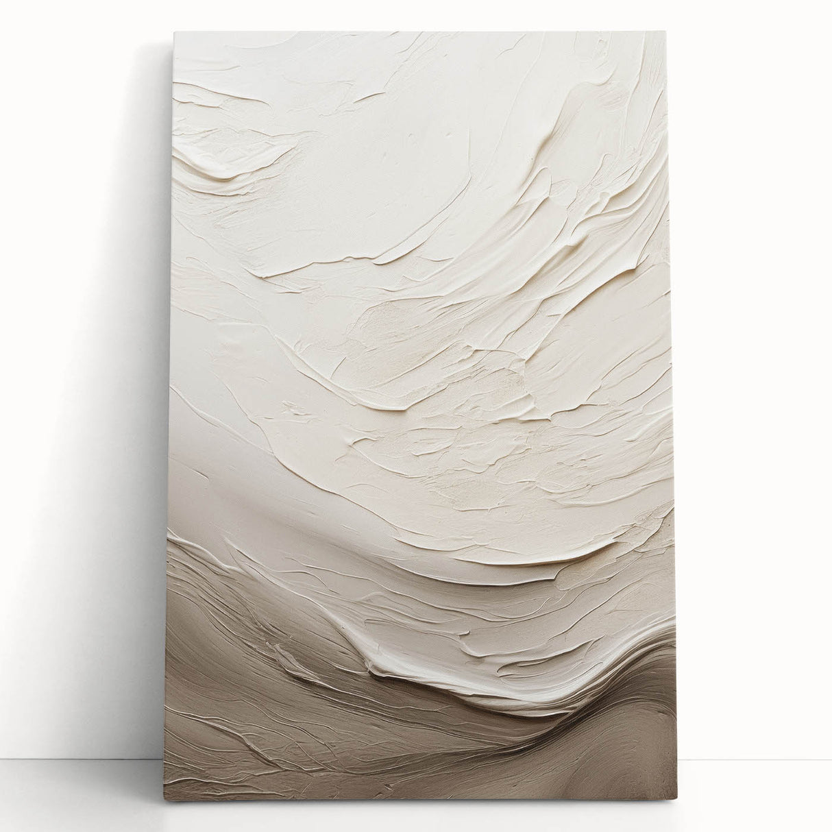 Abstract modern wall art collection featuring vibrant geometric shapes in shades of blue, yellow, and red, displayed on a stretched canvas, perfect for contemporary home decor.