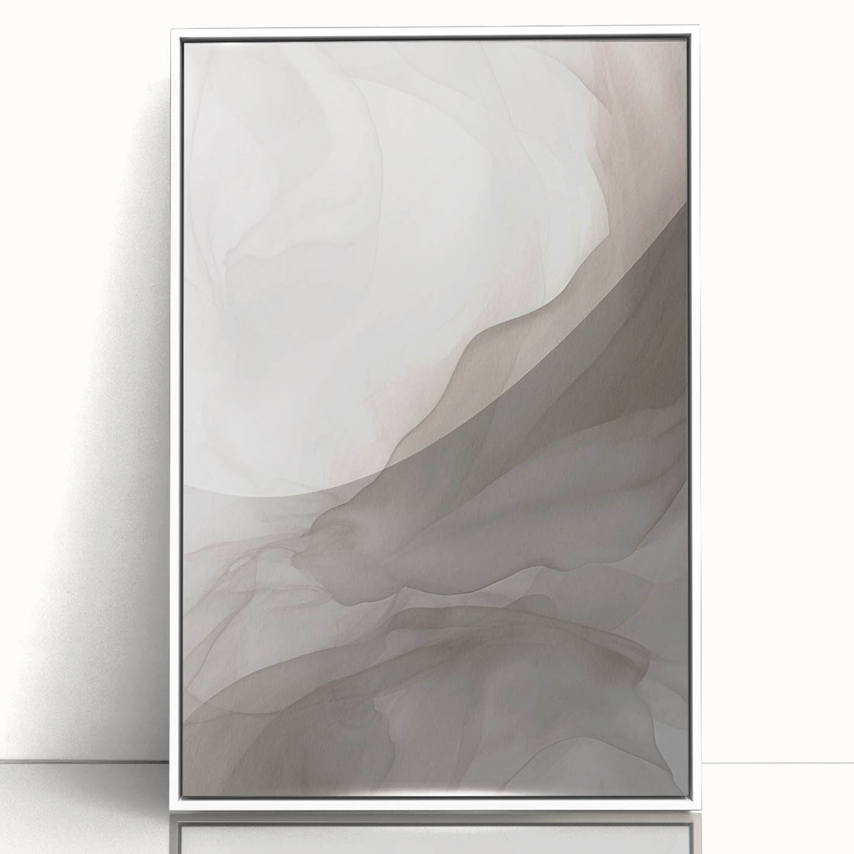 Framed abstract modern wall art collection showcasing vibrant colors and geometric patterns, set against a sleek white background.