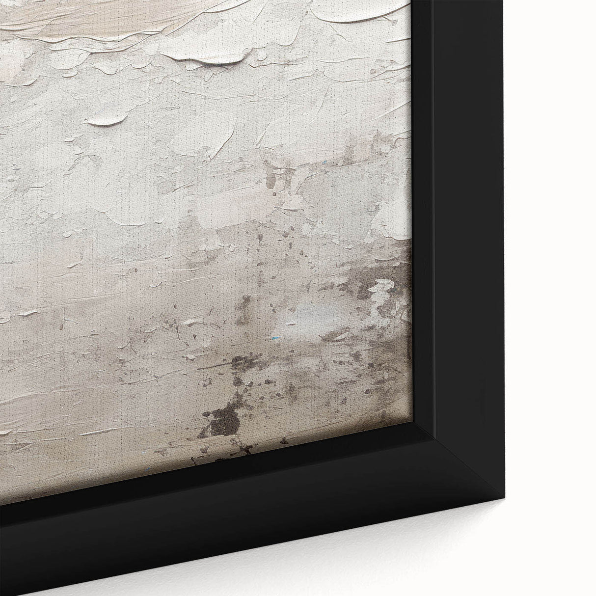 Close-up of a framed abstract modern wall art piece showcasing vibrant colors and geometric shapes, perfect for contemporary decor. Ideal for enhancing living spaces.