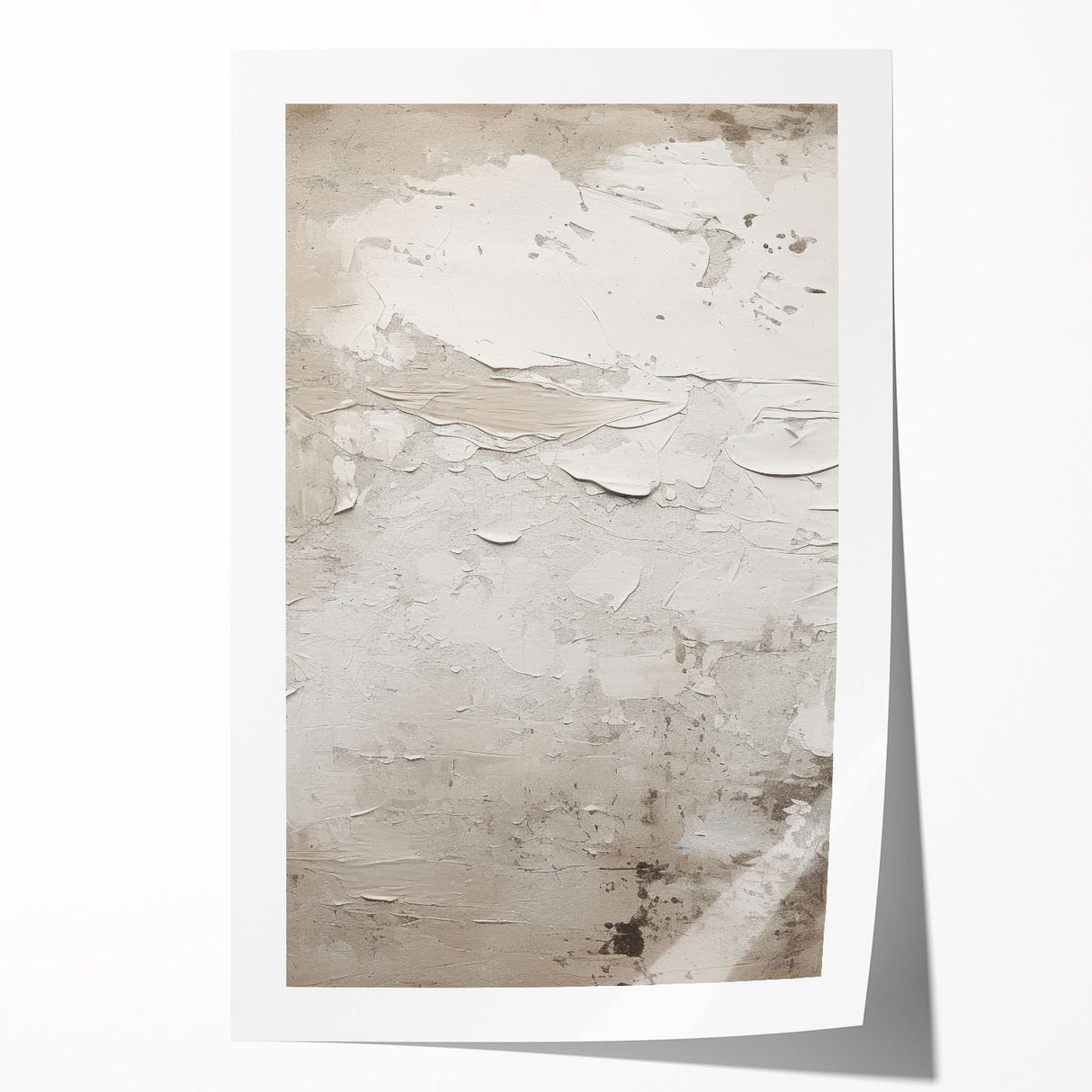 Abstract modern wall art collection featuring vibrant geometric shapes in blue, orange, and yellow hues, rolled for easy shipping, perfect for contemporary decor.