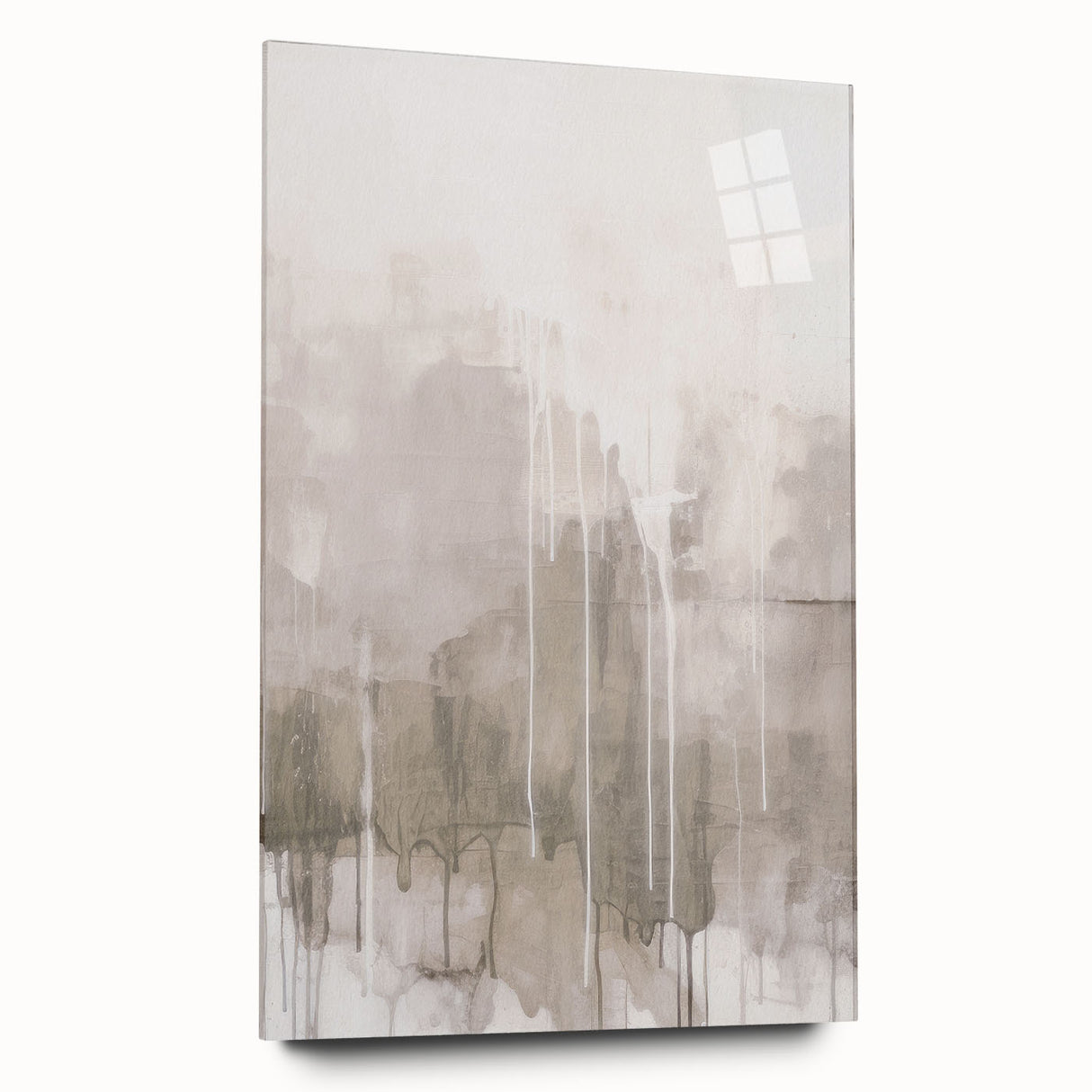 Abstract modern wall art collection displayed in a side view, showcasing vibrant colors and geometric patterns, crafted with acrylic glass for a sleek finish. Ideal for contemporary home decor.