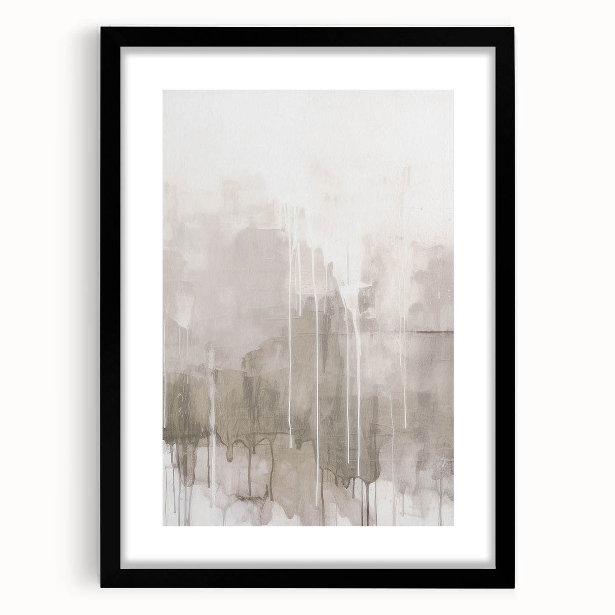 Abstract modern wall art collection featuring a black frame and mat, showcasing a vibrant design perfect for contemporary decor. Ideal for living rooms or offices.