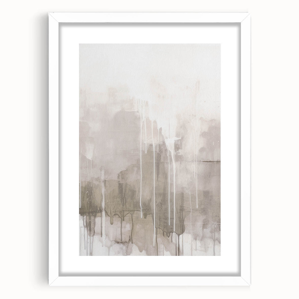 Abstract modern wall art collection featuring a framed design with a white mat, showcasing geometric patterns and vibrant colors, perfect for contemporary home decor.