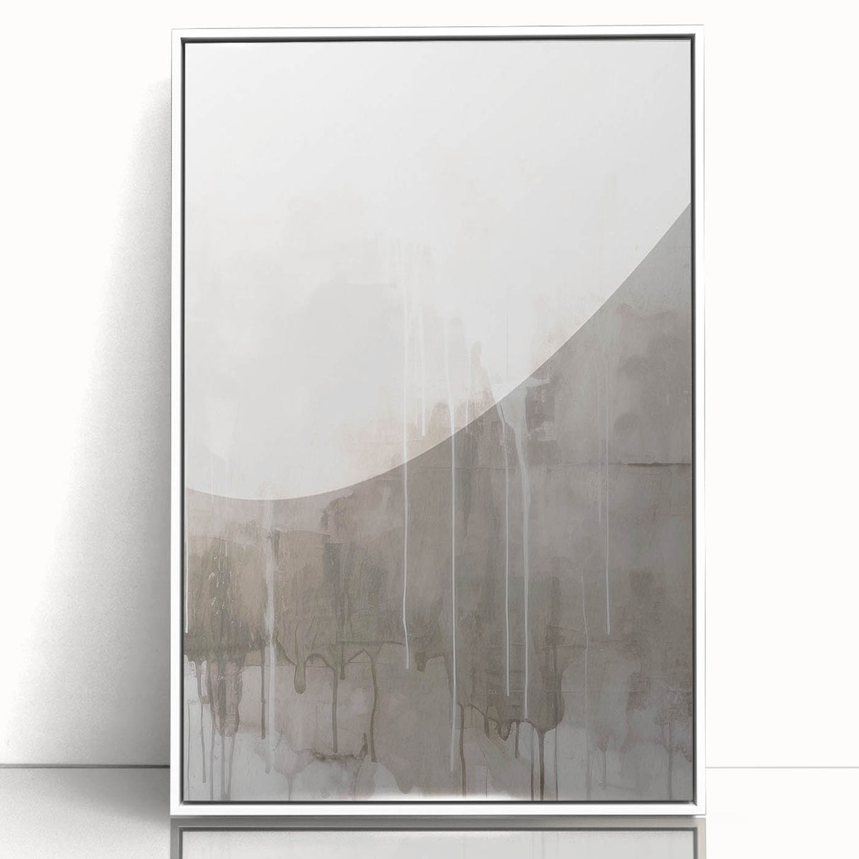 Framed acrylic wall art showcasing an abstract modern design with vibrant colors, perfect for contemporary home decor. The artwork is displayed in a sleek white frame, enhancing its artistic appeal.