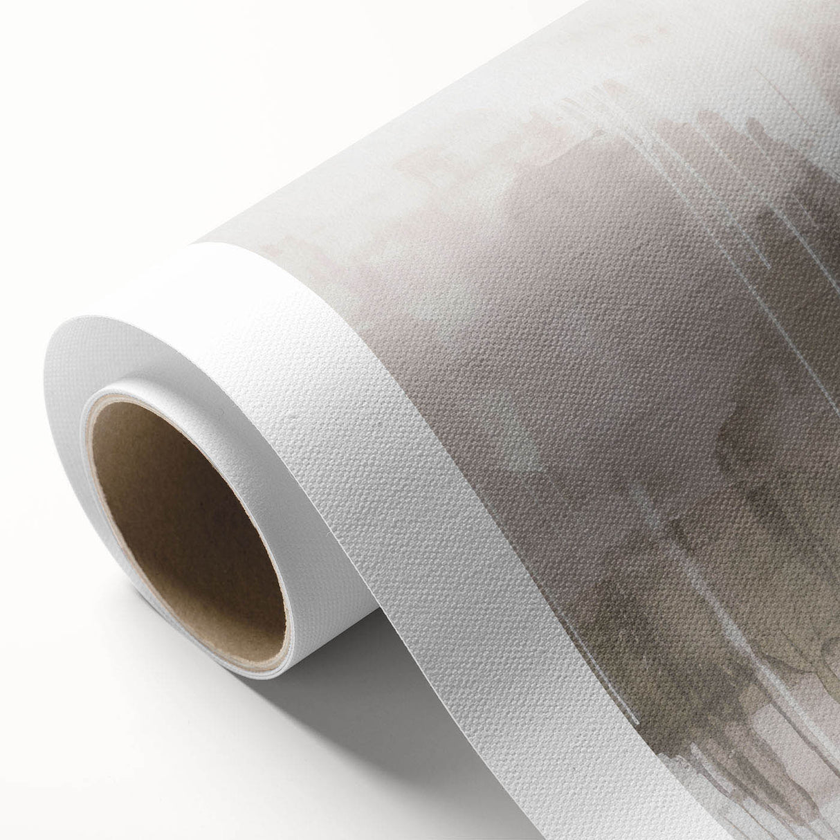 Abstract modern wall art design showcasing vibrant colors and geometric shapes on rolled canvas, ideal for contemporary home decor, presented in a protective tube.