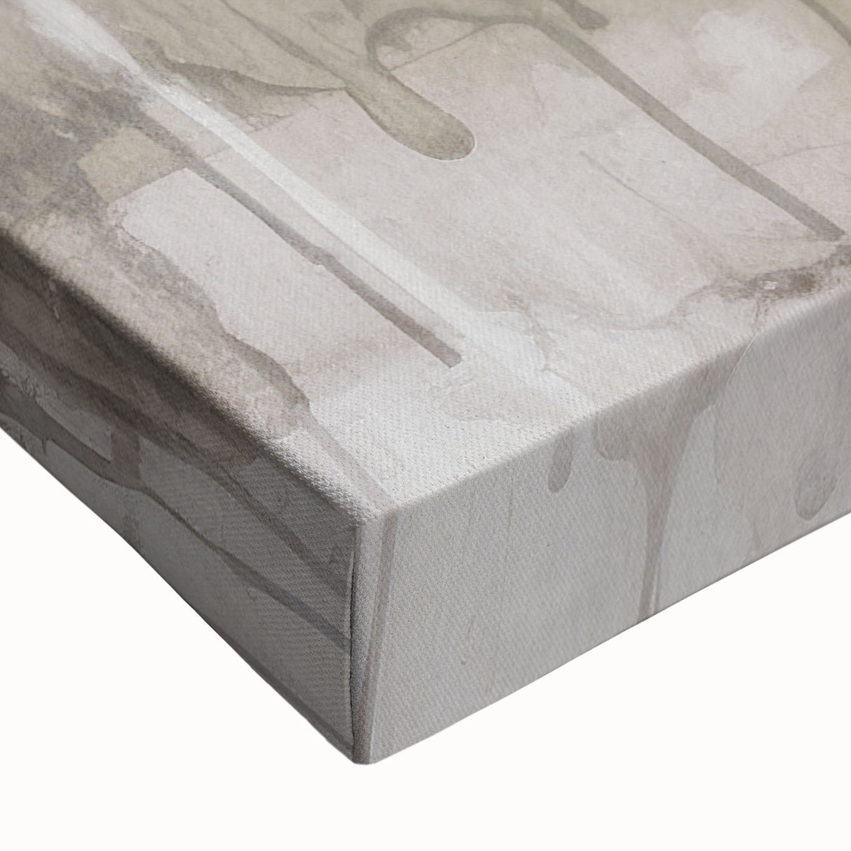 Close-up of an abstract modern design stretched canvas wall art piece, showcasing vibrant colors and intricate patterns, perfect for contemporary home decor.