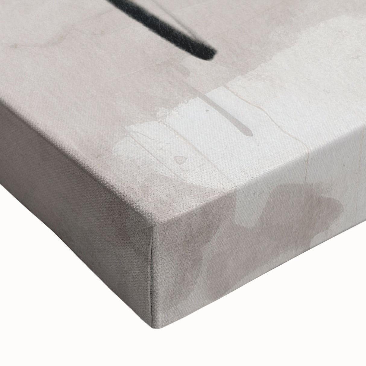 Close-up of a vibrant abstract modern design wall art piece on stretched canvas, showcasing bold colors and intricate patterns, perfect for contemporary home decor.