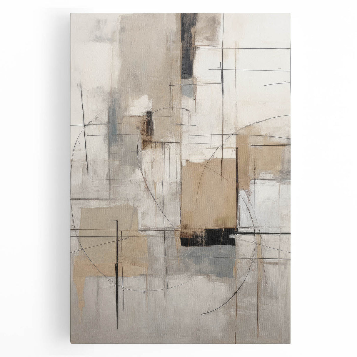 Abstract modern wall art collection featuring vibrant colors and geometric shapes on stretched canvas, ideal for contemporary home décor and artistic expression.