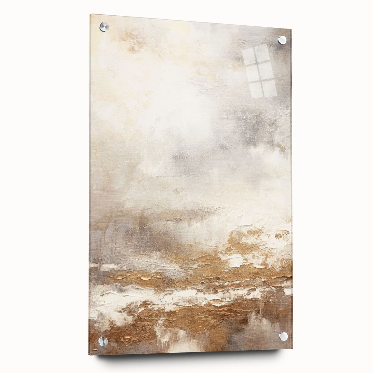 Abstract modern wall art collection featuring vibrant acrylic glass design, showcasing a side view with decorative pins, perfect for contemporary decor.