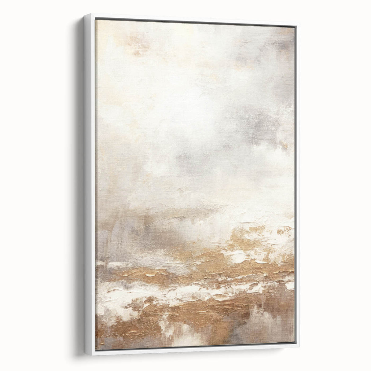 Framed abstract modern wall art featuring a vibrant design with bold colors and geometric shapes, displayed in a stylish white frame, perfect for contemporary home decor.