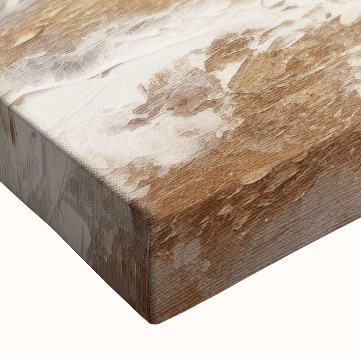 Close-up of a vibrant abstract modern design wall art piece on stretched canvas, showcasing bold colors and intricate patterns, perfect for contemporary home decor.