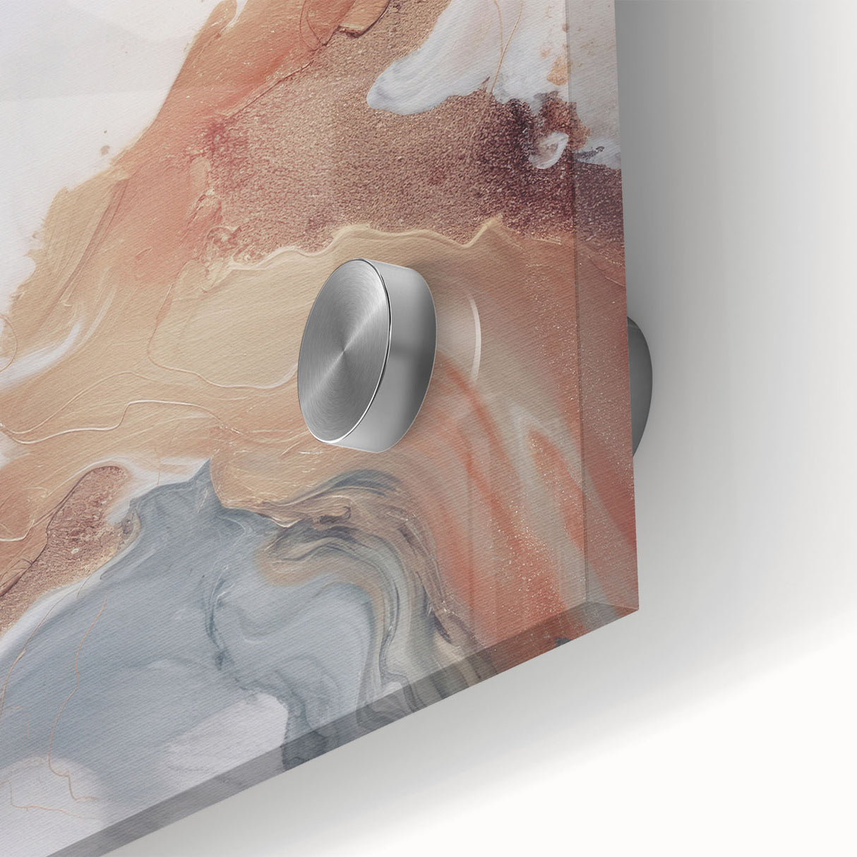 Close-up of an abstract modern wall art piece featuring vibrant acrylic colors and geometric shapes, perfectly designed to enhance contemporary interiors.