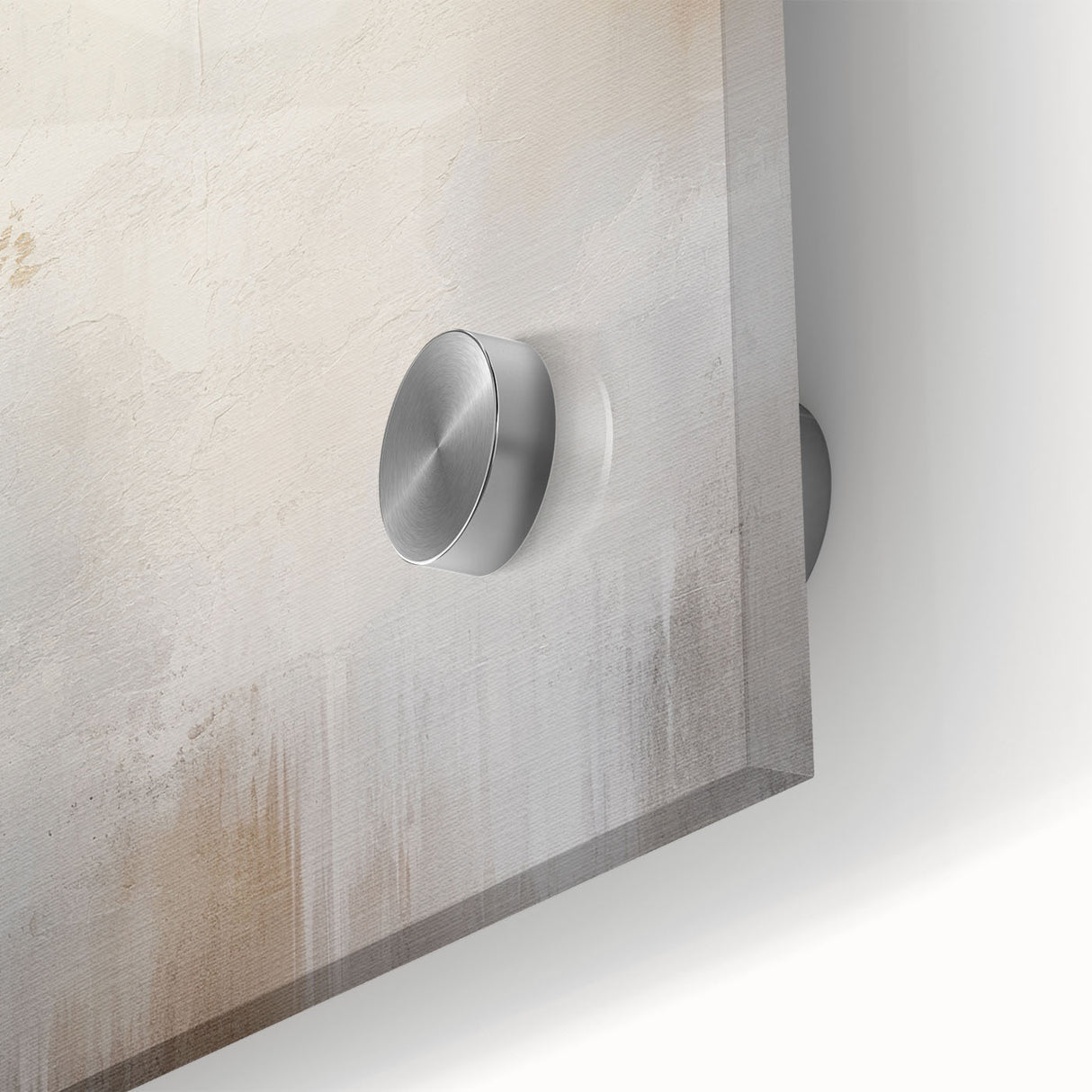 Close-up of an abstract modern wall art design featuring vibrant colors and intricate patterns on acrylic glass, perfect for contemporary home decor.