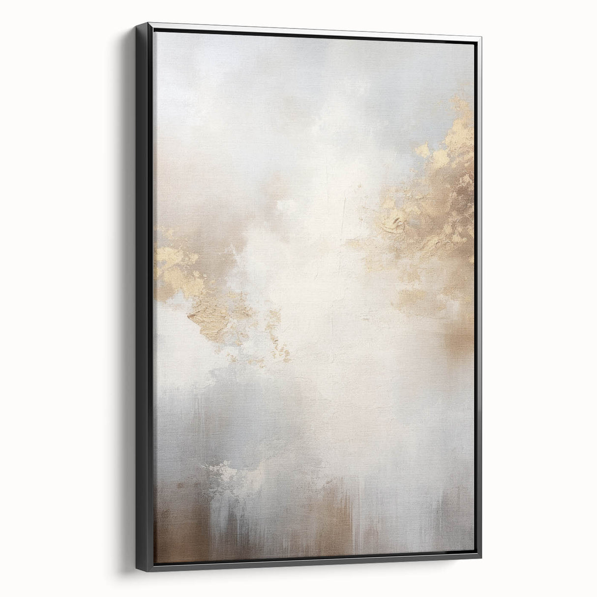 Framed canvas wall art featuring an abstract modern design in vibrant colors, showcasing a black side view that emphasizes its sleek profile and artistic appeal. This piece is perfect for contemporary home decor, adding a touch of sophistication and creativity to any room.