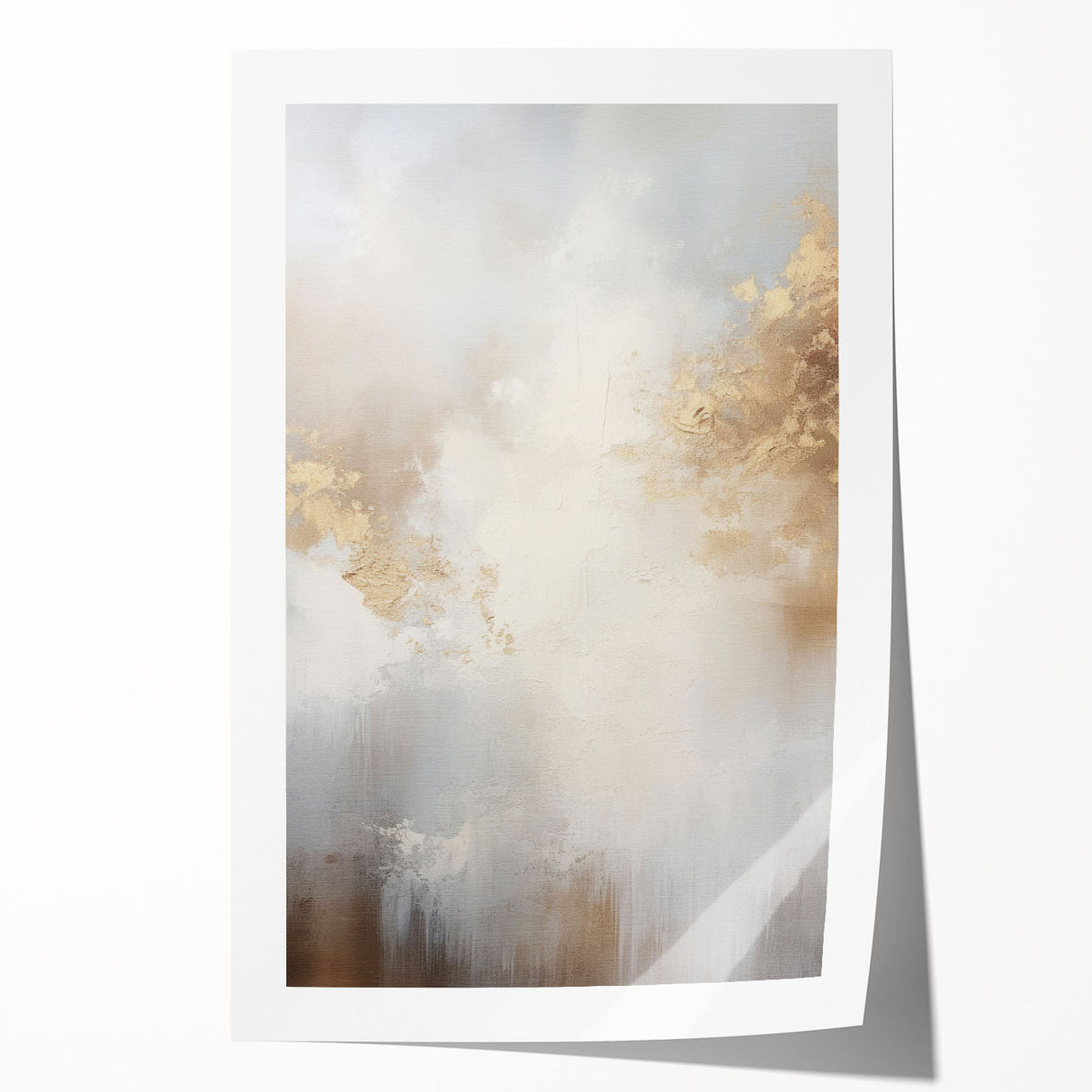 Abstract modern wall art print featuring vibrant colors and geometric shapes, showcasing a contemporary design ideal for home decor. The rolled print is packaged securely in a cardboard tube for easy storage and transport.