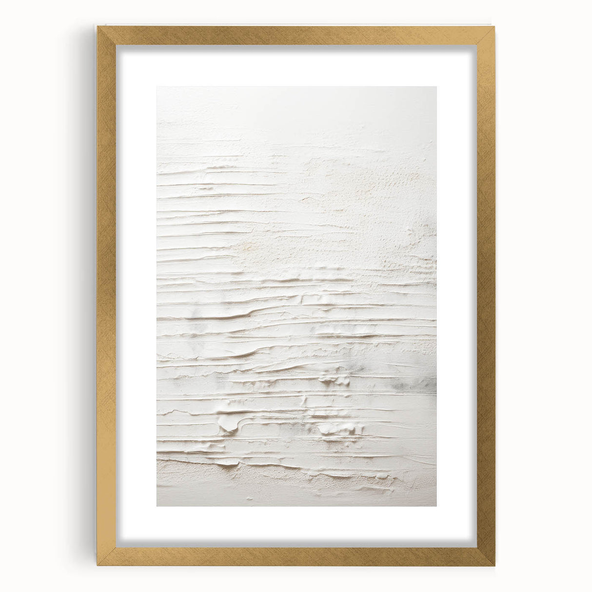 Modern abstract wall art collection showcasing a framed piece with a gold mat and sleek design, perfect for contemporary home decor. Ideal for adding elegance to living spaces.