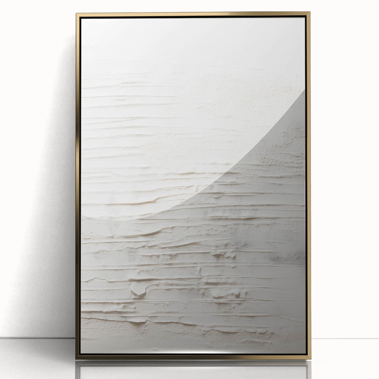 Framed wall art collection showcasing an abstract modern design with gold accents, set against a sleek black backdrop, ideal for contemporary decor.