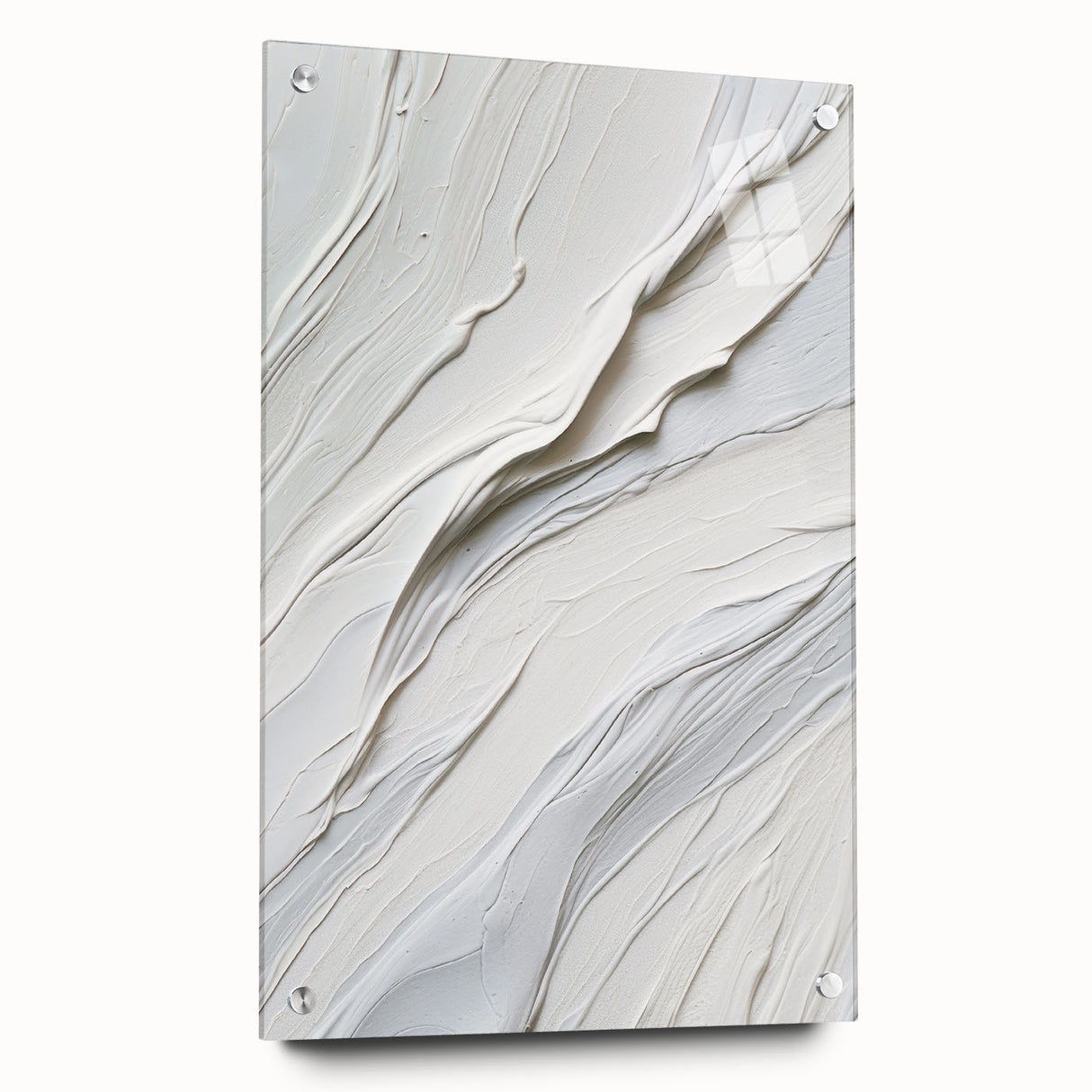 Abstract modern design wall art collection displayed in a sleek acrylic frame, showcasing vibrant colors and geometric patterns, ideal for contemporary decor.