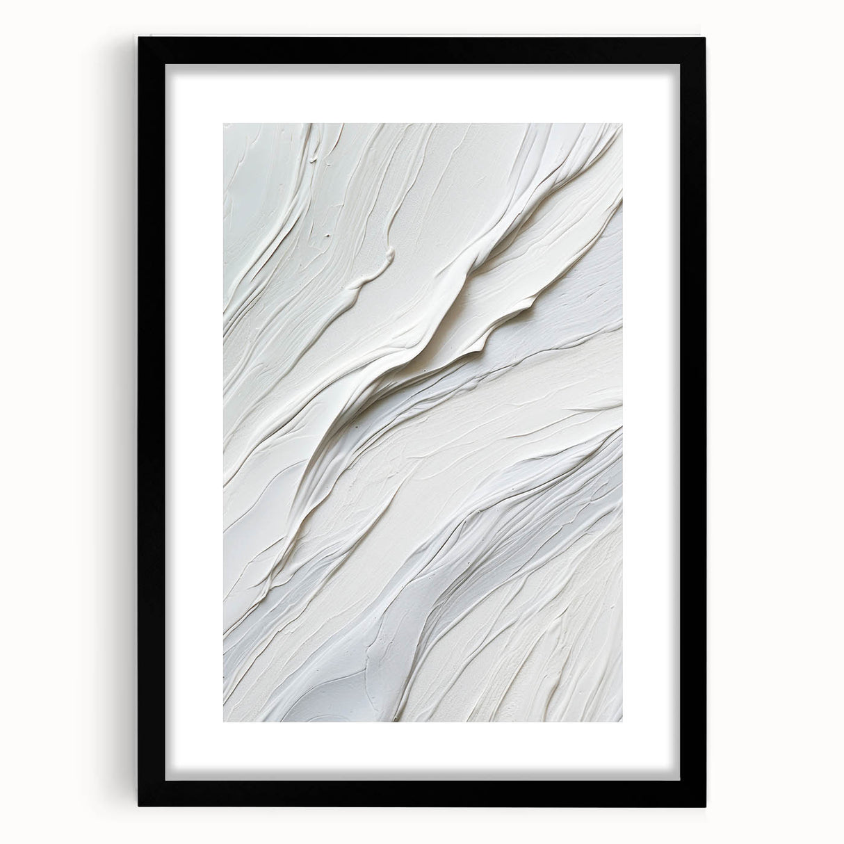 Abstract modern wall art collection featuring a black-framed, matted design with geometric patterns, perfect for contemporary home decor. This stylish piece adds sophistication to any living space.