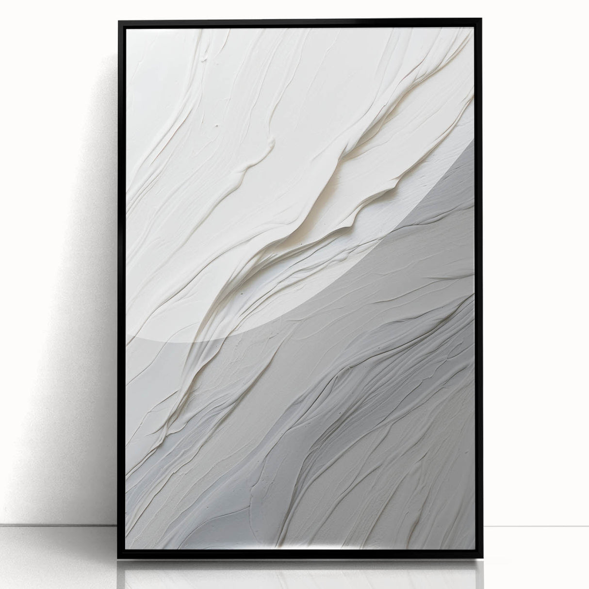 Abstract modern wall art collection featuring a framed acrylic design with a sleek black frame, showcasing vibrant colors and geometric patterns, ideal for contemporary decor.