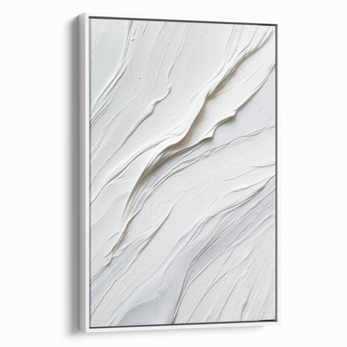 Framed abstract modern wall art featuring a vibrant geometric design in bold colors, displayed from a side view against a neutral background, perfect for contemporary decor.