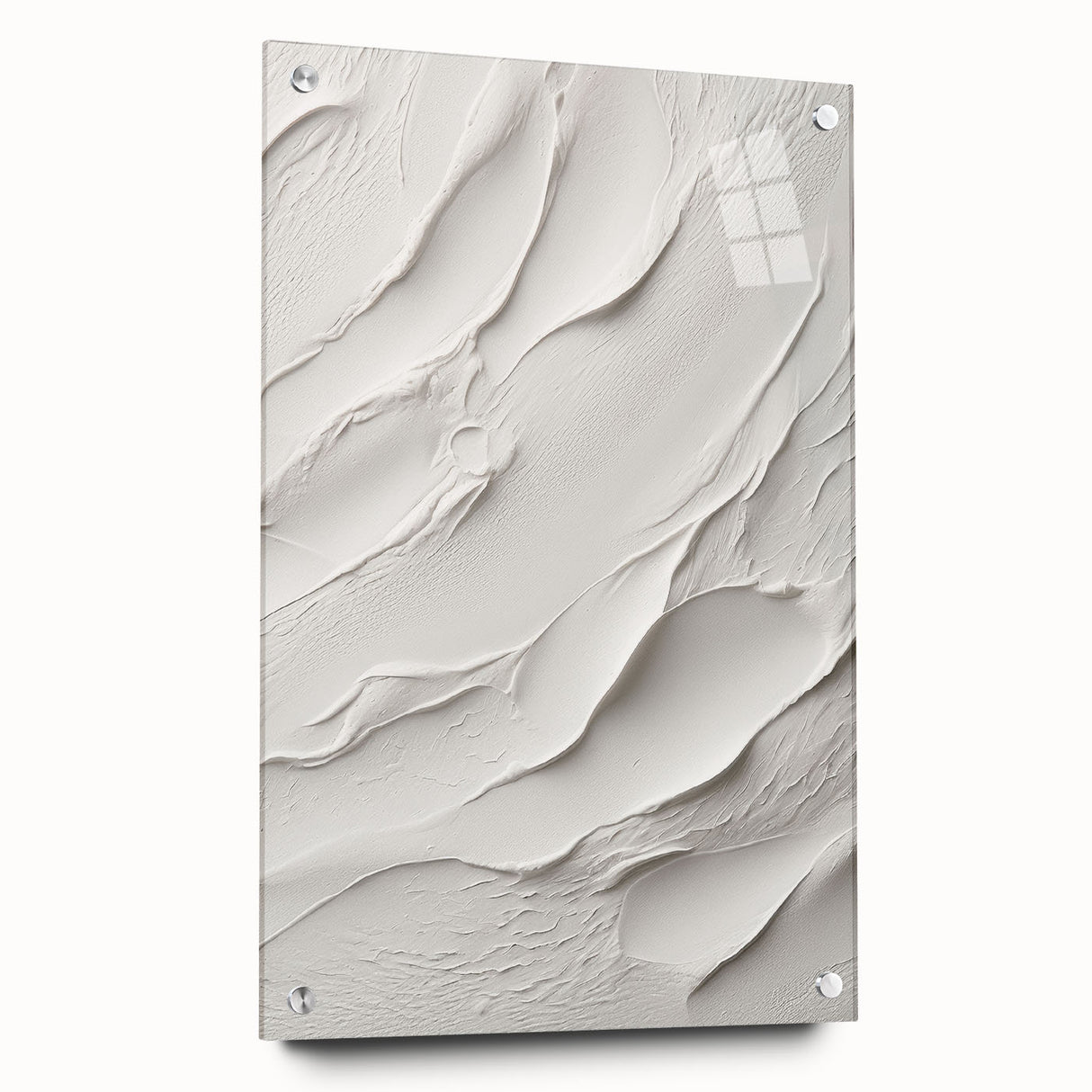 Abstract modern wall art collection displayed in a sleek acrylic frame, showcasing vibrant colors and intricate designs, ideal for contemporary home decor.