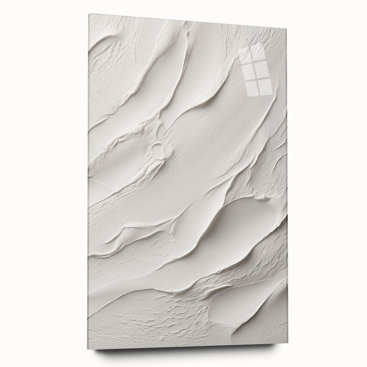 Abstract modern wall art collection featuring a side view of acrylic glass design with vibrant colors and intricate patterns, perfect for contemporary decor.