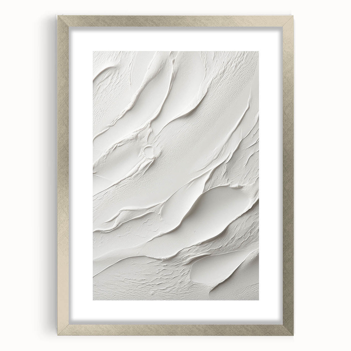 Abstract modern wall art collection featuring a silver-framed piece with a mat, showcasing vibrant colors and geometric shapes, ideal for contemporary home decor.