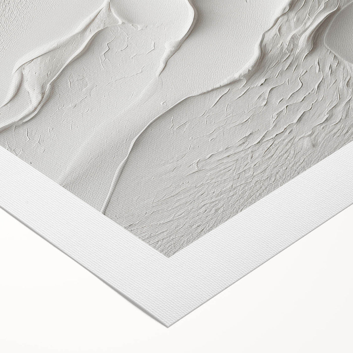 Abstract modern wall art featuring vibrant geometric shapes in blue, orange, and yellow hues, designed for contemporary home decor, presented on a rolled canvas.